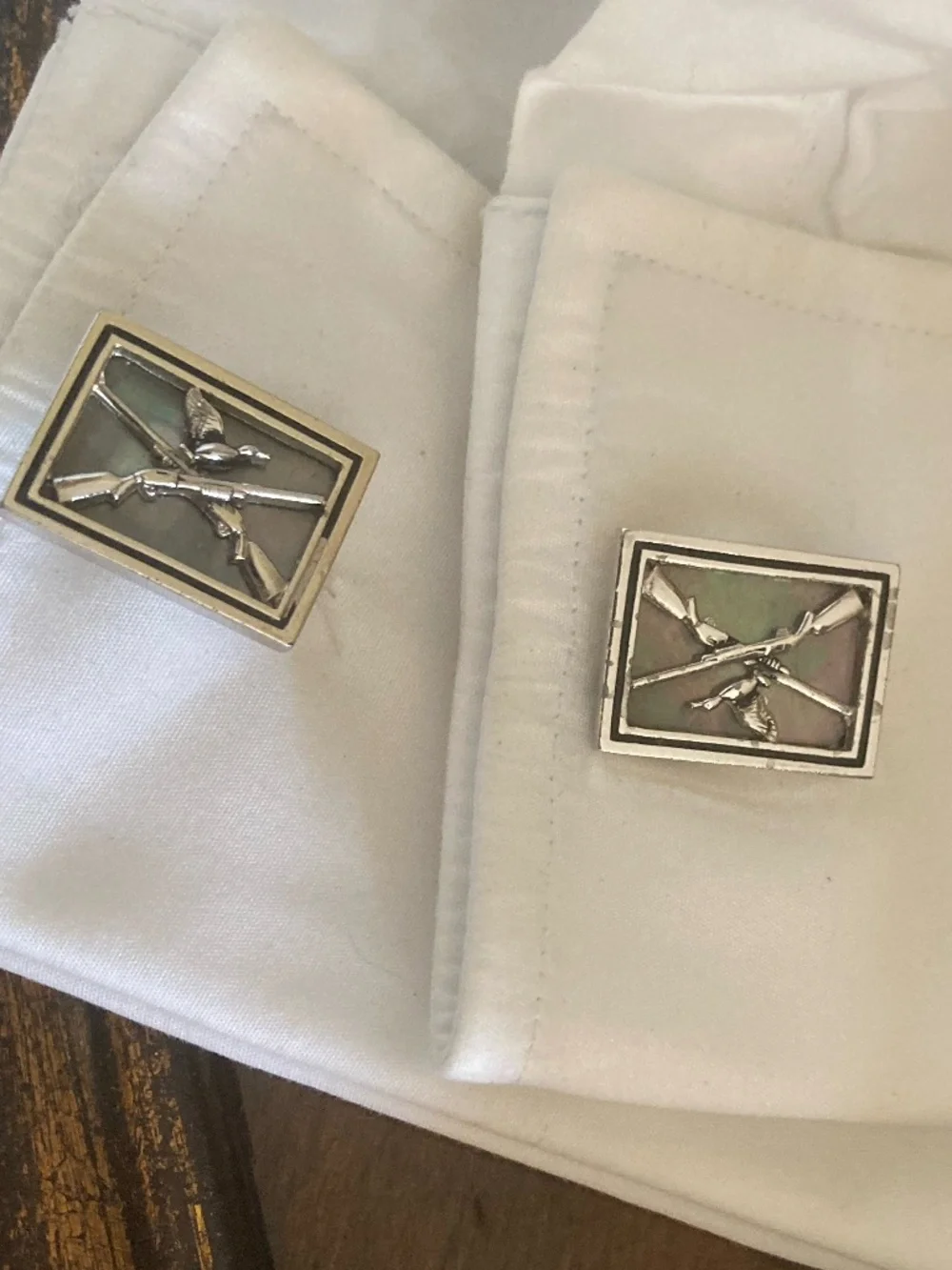 Vintage Silver Tone Duck Hunter Cufflinks – Formal